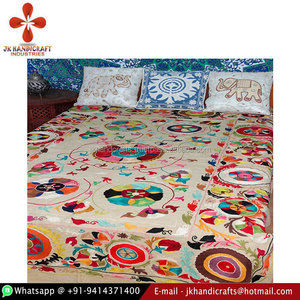 Housse de lit traditionnelle 3 pièces, couvre-lit brodé à la main, plusieurs coloris, uzumaki - Product Image 4