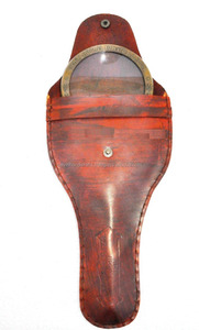 Lupa de mano de 4 pulgadas de latón antiguo, lupa coleccionable Vintage con estuche de cuero, regalo - Product Image 3