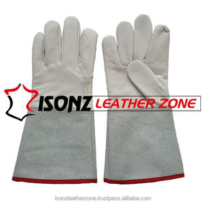 Gants de soudage TIG ISONZ de qualité supérieure en cuir de veau grainé, avec protection des poignets en daim, épaisseur 1,2 mm - Product Image 2