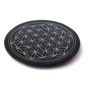 Porta Incienso Redondo Hecho de Piedra de Jabón, Tallado a Mano, Quemador de Esencias - Product Image 1