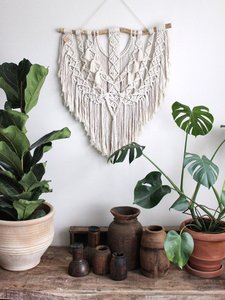 Tapiz de Macramé Blanco de Algodón, Hecho a Mano en Vietnam - Product Image 5