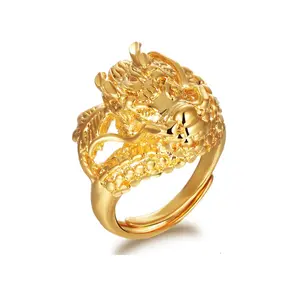 gold filled jewelry copper ring for men gold dragon ring