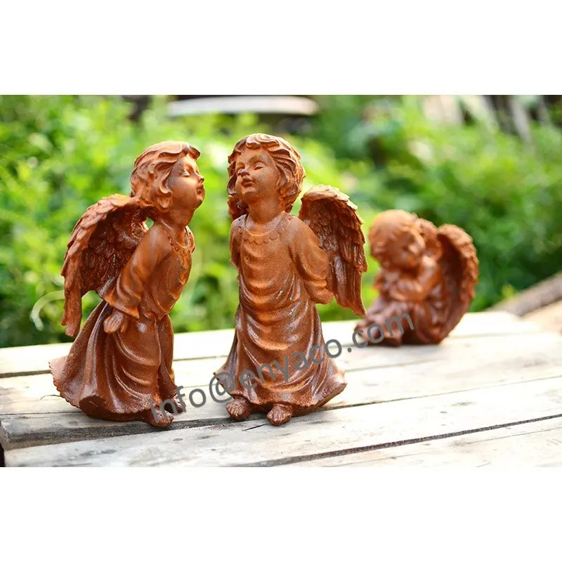 Rustic Handmade Metal Angel Figurine Ornaments  Angel Statue