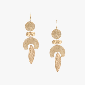 Boucles d'oreilles pendantes à motif martelé en gros, accessoire de mode tendance avec fonction de suspension - Product Image 2