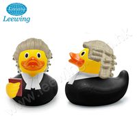 Canard de bain en caoutchouc jaune unique pour enfants, représentant un juge ou un avocat