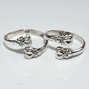 Belle bague d'orteil en argent Sterling 925 en forme de cœur, bijoux en argent 925, bijoux en argent Sterling - Product Image 2