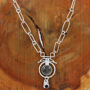 Dazzling 925 Sterling Silver Black Rutile Gemstone Chain Necklace <b>Jewellery</b> Supplier - Product Image 1