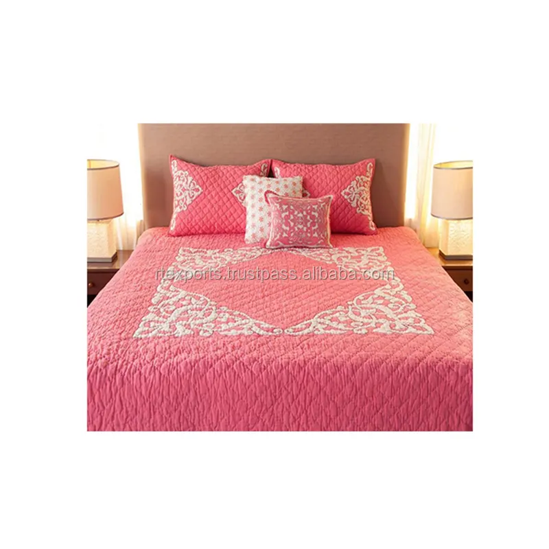 New Arrival Customized Solid Color Soft Cotton Queen Size Bedding Set Bulk Supply
