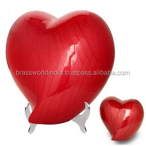 Recuerdo de corazón y urna de cremación para cenizas, suministros funerarios de la INDIA, BRASSWORLD - Product Image 3