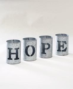 Hope-cubos de vacaciones galvanizados, antiguo - Product Image 1