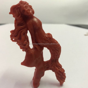 Ángel de Coral Natural de grado AAA, piedra preciosa de cuarzo bellamente tallada, pulida en forma de pirámide roja y rosa para la fabricación de joyas - Product Image 1