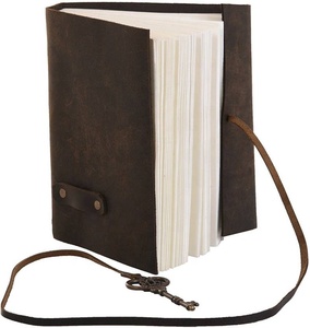 Vintage A6 morbido in vera pelle Journal taccuino fatto a mano legno libero di cotone carta bella <span class=keywords><strong>libro</strong></span> di schizzo con chiave per il regalo - Product Image 4
