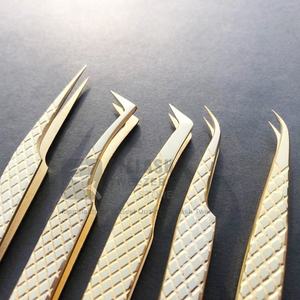 แหนบต่อขนตาปลอมชุบทอง24K ทำจากสแตนเลสออกแบบโลโก้ได้ตามต้องการ - Product Image 5