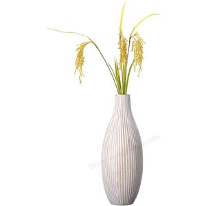 Vase à fleurs en bois peint blanc sculpté à la main de designer antique Vases décoratifs au meilleur prix de gros pour les vendeurs en ligne - Product Image 5