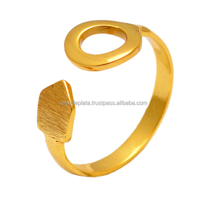 Unique Designer Handmade Solid 925 Sterling <b>Silver</b> <b>Plain</b> Gold Plated <b>Ring</b> Jewelry Wholesale Manufacturers Suppliers - Product Image 5