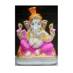 Statue de dieu en marbre, Statue de dieu en marbre Ganesha Statue de dieu faite à la main, finition Fine, Statue de Ganesh en marbre blanc pour la maison et le bureau - Product Image 1