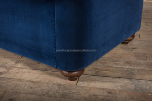 Canapé sectionnel à cannelures en velours de style Chesterfield deux places Meubles de salon pour la maison - Product Image 3