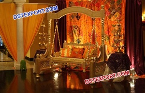 Balançoire antique Jhula pour musulman Nikah/Walima couleur or noir avec fonction portable pour décorations de scène UK - Product Image 6
