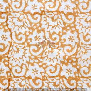 Tissu indien imprimé fleuri jaune moutarde pour robe occidentale - Product Image 1