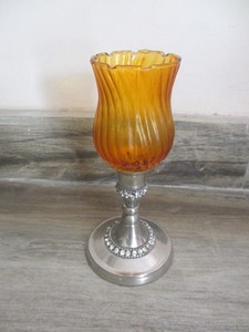 Candelabro de huracán de metal rosa con vidrio para decoración de bodas, hogares y hoteles - Product Image 4