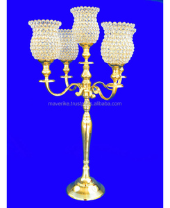 Candelabros de cristal de Metal chapado en oro para boda y decoración de mesa de Navidad candelabro de suelo hecho a mano - Product Image 4