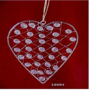 Forma de corazón Decoración colgante de Navidad Adornos Con cuentas Navidad Colgando en alambre Estrella - Product Image 2