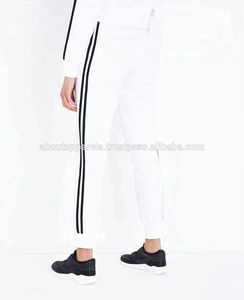 Cheaper New Design Custom Plain Blank Tracksuit Soccer Training Tracksuit, White Side Stripe Joggers Breathable Sweatsuit