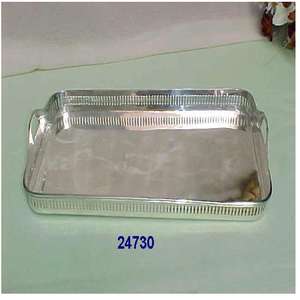 Bandejas para servir chapadas en plata y latón de forma rectangular, lo mejor para la decoración del hogar y el Festival, bandeja especial para té y agua - Product Image 2