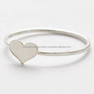 แฮนด์เมด 925 เงินสเตอร์ลิงรูปหัวใจแหวนวงแข็งเครื่องประดับสไตล์ชายหาดอินเดียร้อนออกแบบผู้ผลิตเครื่องประดับ - Product Image 1