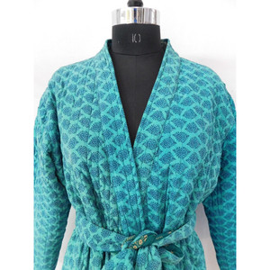 Veste de kimono réversible en soie crêpe, 2 pièces, fait à la main pour femmes et filles, manteau long, vintage - Product Image 5