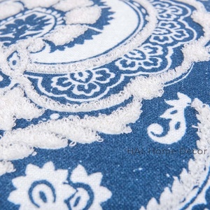 Indigo <b>Cushion</b> <b>cover</b>, Paisley Embroidered Pillow case, Designer <b>Cushion</b> for Home decor - Product Image 3