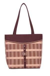 LOWELL CRAFT Handloom Geometric Jute <b>Bag</b> with Rope Handle <b>Long</b> Medium Size - Product Image 5