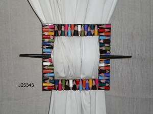 Porte-rideau en bois de haute qualité avec mosaïque de crayons porte-rideau de décoration de la maison avec mosaïque de crayons - Product Image 4