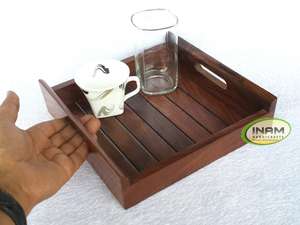 Designer Wooden Serving <b>Tray</b> Beautiful and Design Square Wooden Serving <b>for</b> <b>Breakfast</b>, Tea, Coffee in <b>Bed</b> - Product Image 2