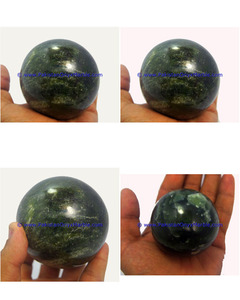 หยกหยกสีเขียวทรงกลมคริสตัลหยกธรรมชาติขัดเงา - Product Image 6