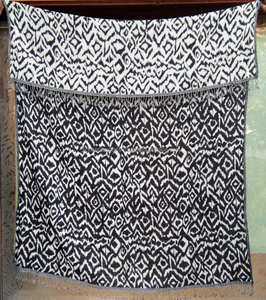 Belle couverture de styliste en laine bouillie de couleur Vintage, couvertures florales tissées à la main pour décor de plage et femmes - Product Image 3