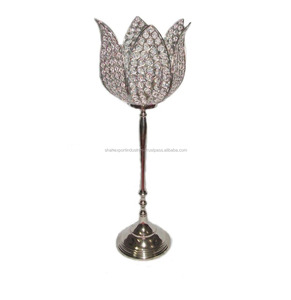Trung Tâm Bàn Pha Lê Hoa Sen Trông Quyến Rũ Đồ Trang Trí Sự Kiện & Tiệc Tùng Bệ Sáng Bóng Đồ Trang Trí Chân Đế Bằng Kim Loại Nhôm - Product Image 2