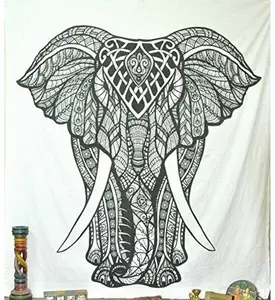 Tapisserie murale indienne en coton, style Mandala, bohémien, faite à la main, motif Hippie, pour décoration murale - Product Image 1