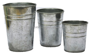 Lot de 3 jardinières de jardin galvanisées classiques pour décoration extérieure - Product Image 2
