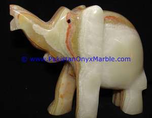 Statue d'éléphant en marbre onyx en gros et à l'exportation du Pakistan, pierre naturelle, cadeau, technique polie - Product Image 4