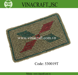 Felpudo tejido de algas marinas ovaladas naturales de estilo clásico de Vietnam con alfombrillas y almohadillas de diseño de hojas - Product Image 4