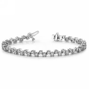 Bracelet tennis en or blanc avec de vrais diamants Bracelets et bracelets élégants en diamant - Product Image 1