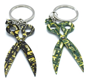 กรรไกรตัดผมสแตนเลสเครื่องประดับพวงกุญแจมีดโกนพวงกุญแจ - Product Image 3