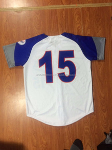 Maillot de baseball unisexe à manches courtes, col en V, 100 % polyester, design personnalisé, blanc, bleu, gris, 15 Tackle Twill 3D - Product Image 2