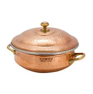 带盖和手柄的铜烹饪锅