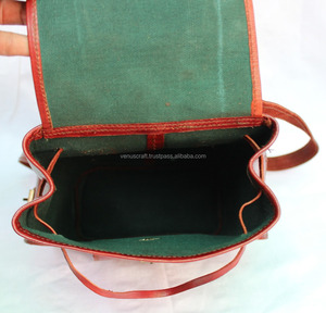 Vintage Genuine Leather Bucket Backpack Students School Bags Casual Luggage Laptop Bags Travel <b>Large</b> Capacity <b>Rucksack</b> Backpacks - Product Image 6