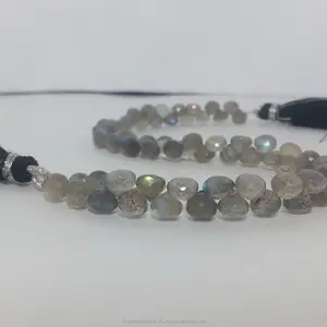 5mm 6mm naturale grigio Labradorite sfaccettato cipolla gocce Briolette gemma perline filo di prezzo all'ingrosso pietre per la creazione di gioielli
