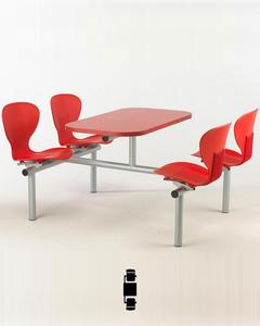 ชุดโต๊ะโรงอาหารโลหะทนทานใช้งานได้จริงดีไซน์ทันสมัยและมีสไตล์สำหรับรับประทานอาหารห้องเรียนเฟอร์นิเจอร์ของวิทยาลัย - Product Image 1