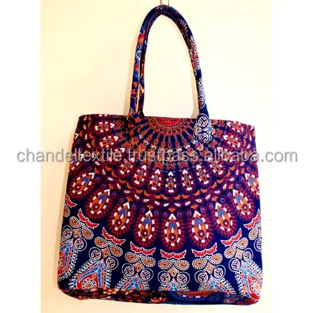 Mandala cotton tapestry hobo Hand bag Handmade mandala tote bag girls shopper bag Handle Purse fashion shopping bogs