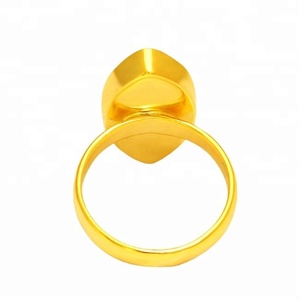 Chapado en oro sólido. Plata de Ley 925 Hecho a mano Marquesa Forma Anillos ajustables Fabricante de joyería - Product Image 3